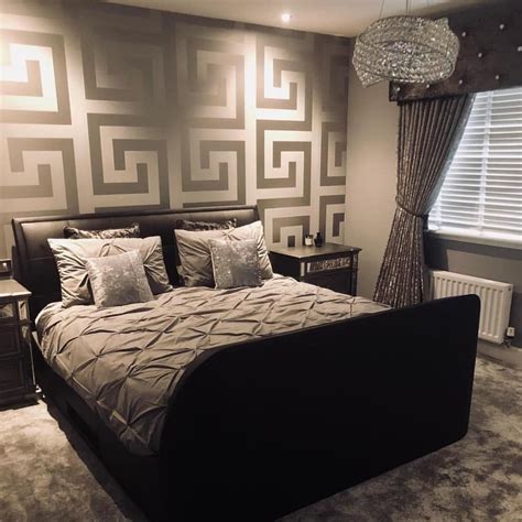 wallpaper versace home plain|bedroom with versace wallpaper.